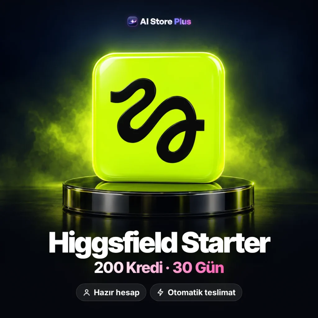 Higgsfield Starter – 30 Gün, 200 Kredi Hazır Hesap
