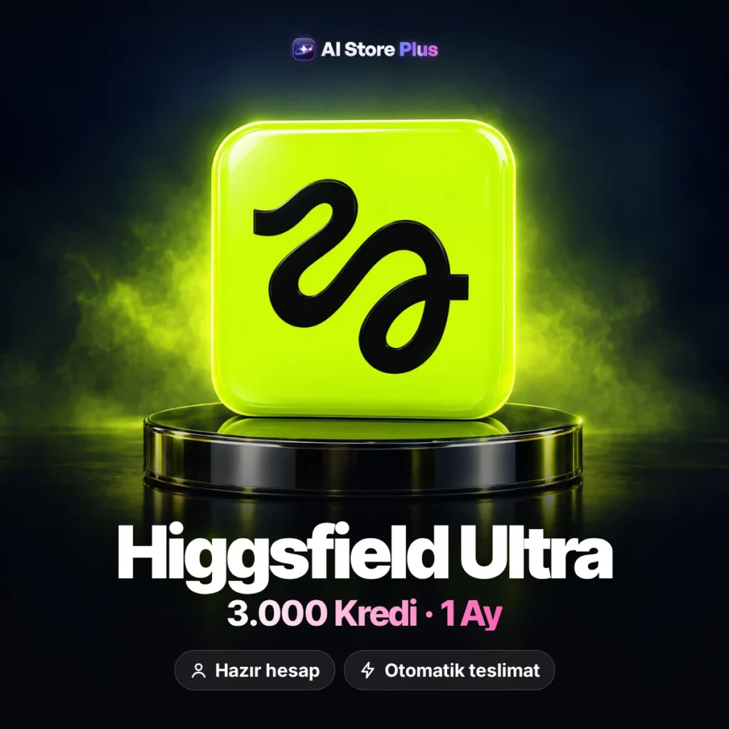 Higgsfield Ultra – 1 Ay, 3.000 Kredi Hazır Hesap